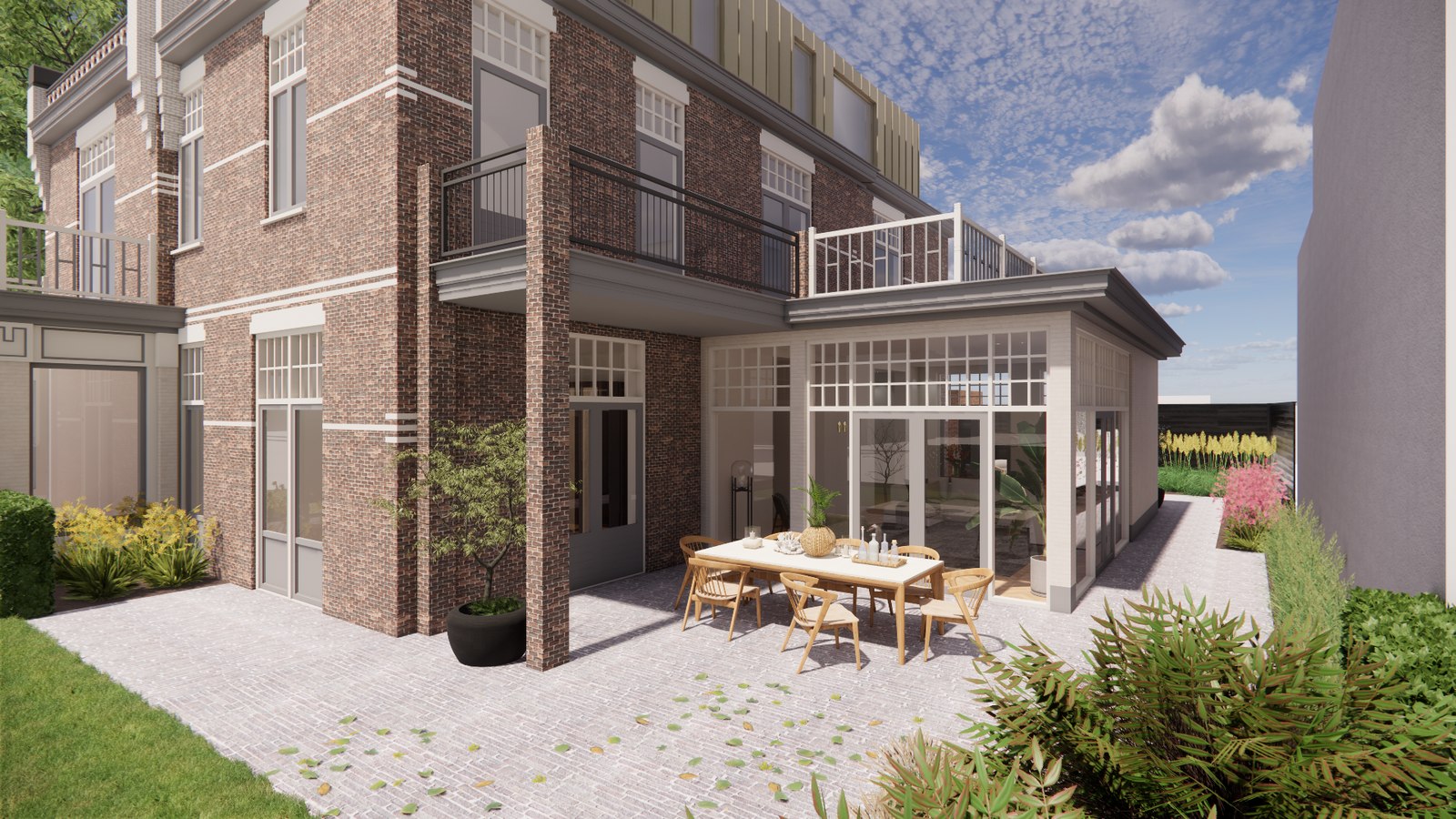 Beukenlaan 01 — terras en tuin (render)