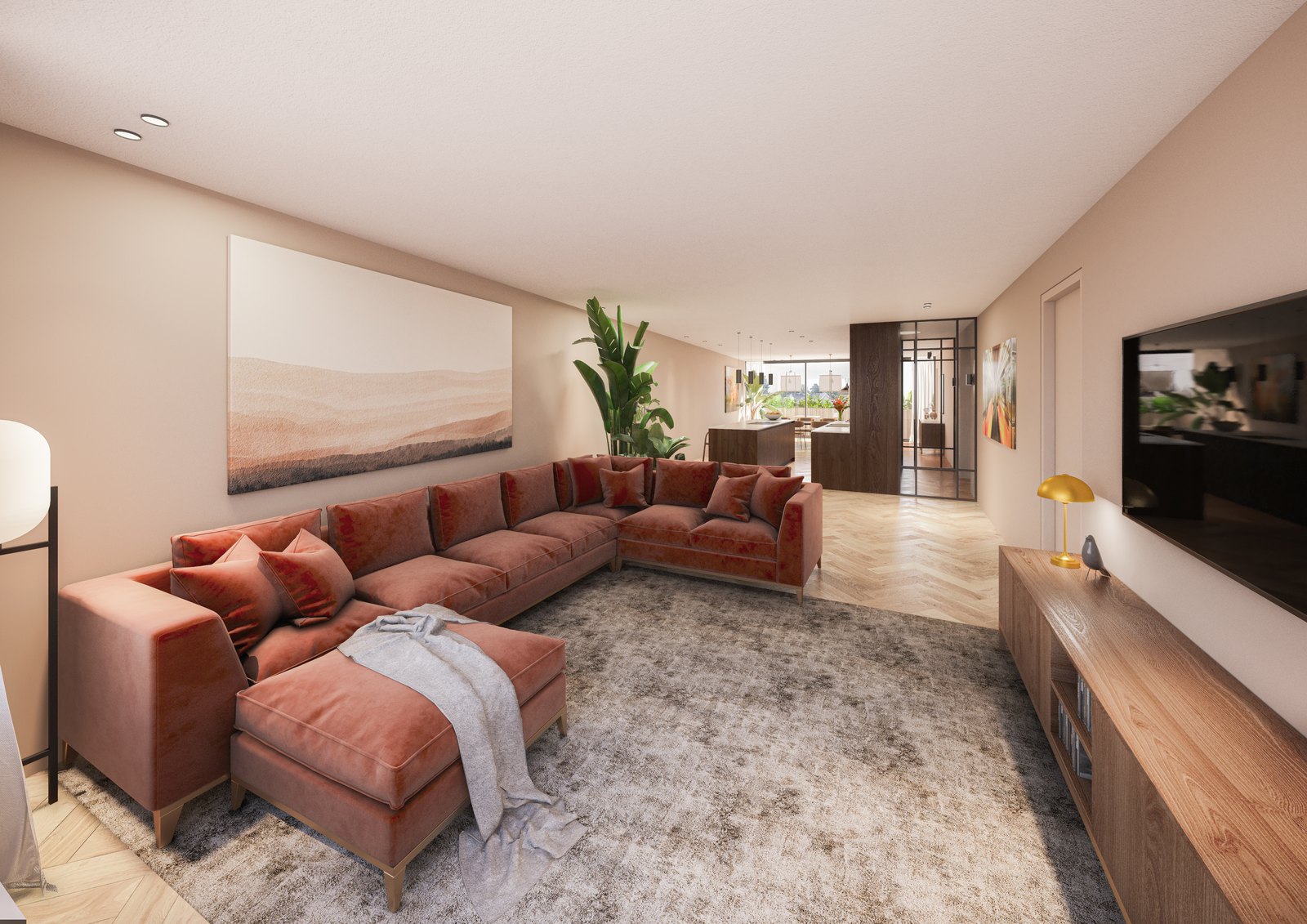 Utrechtseweg 178 — interieur woonkamer (render)